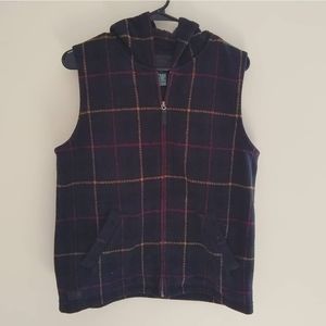 Lauren Ralph Lauren Hooded Plaid Fleece Vest